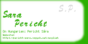 sara pericht business card